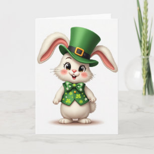 Lucky Rabbit Clover Pattern Card