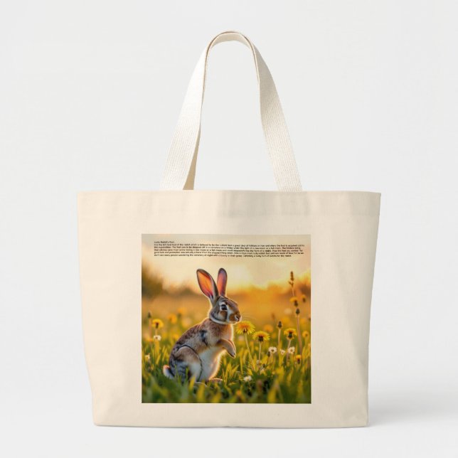 Lucky Rabbit Foot  Large Tote Bag (Front)