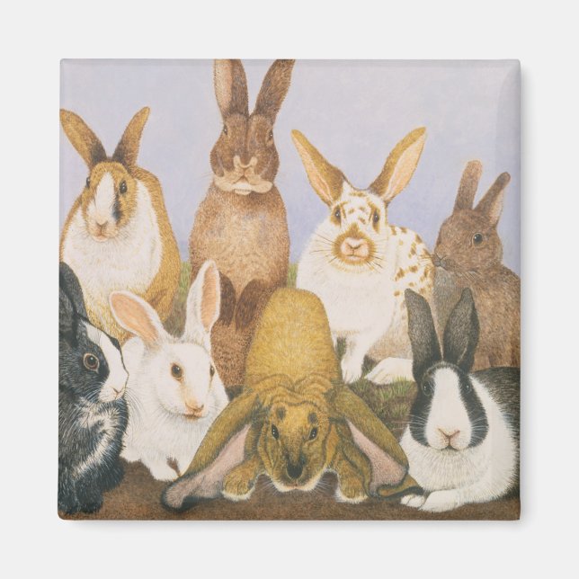 Lucky rabbits magnet (Front)