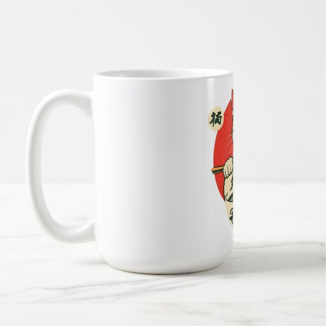 Lucky Ramen Cat Coffee Mug (Left)