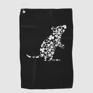 Lucky Rat Shamrocks Irish St Patricks Cute Clover Golf Towel