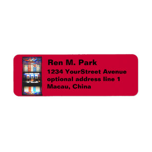 Lucky Red Gambler Return Address Label
