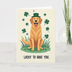 Lucky Retriever St Patricks Card