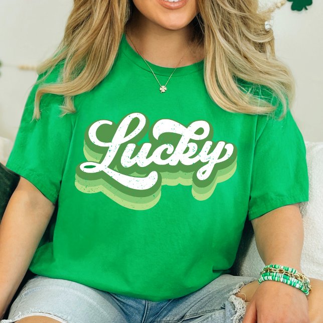 Lucky Retro St Patrick's Day T-Shirt (Lucky Retro St Patrick's Day T-Shirt)