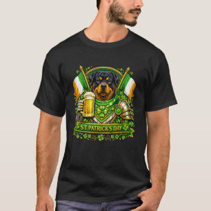 Lucky Rottweiler St Patricku2019s Day Green Beer S T-Shirt