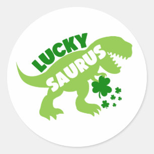 Lucky Saurus ☘️🦖 Classic Round Sticker