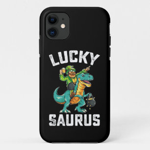 Lucky Saurus Dinosaur T Rex St Patrick's Day iPhone 11 Case