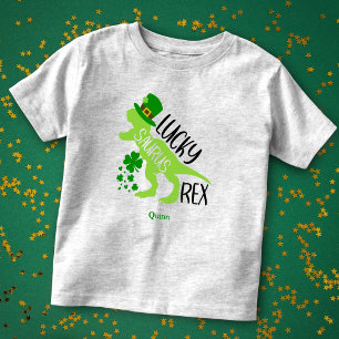 Lucky Saurus Rex Dinosaur St. Patrick's Day Toddler T-Shirt