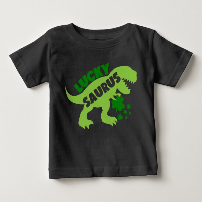 Lucky Saurus – St. Patrick’s Day Dino Baby T-Shirt (Front)