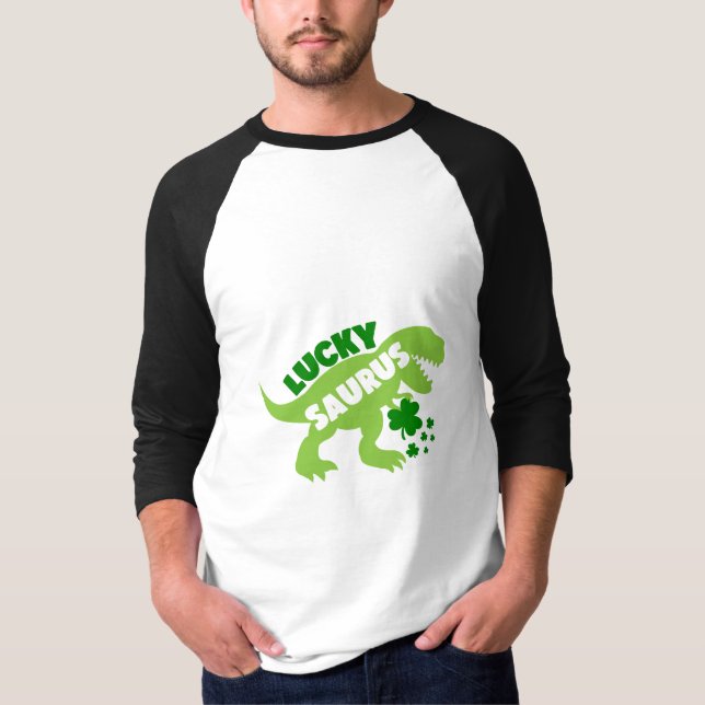 Lucky Saurus – St. Patrick’s Day Dino T-Shirt (Front)