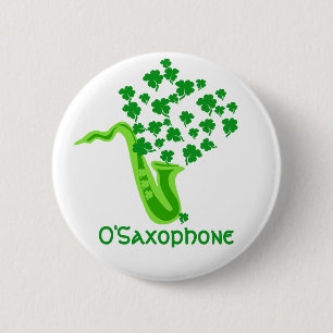 Lucky Saxophone 6 Cm Round Badge