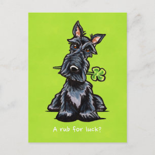 Lucky Scottie Dog Personalised Postcard