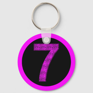 Lucky Seven Vibrational Spirals Key Ring