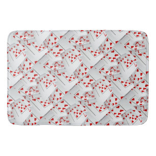 Lucky Sevens Diamonds And Hearts Poker Cards,  Bath Mat