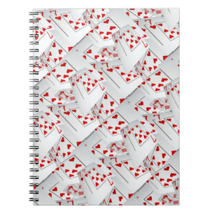 Lucky Sevens Diamonds And Hearts Poker Cards, Notebook