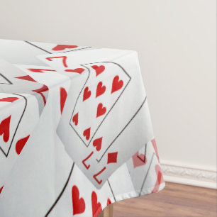 Lucky Sevens Diamonds And Hearts Poker Cards,  Tablecloth