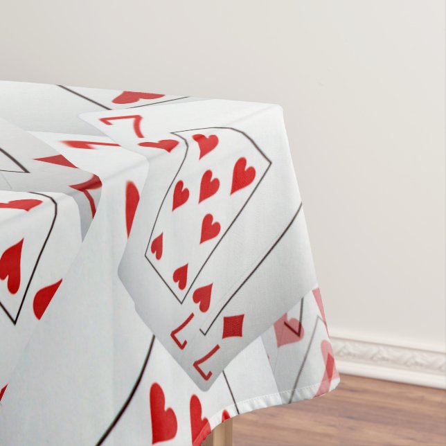 Lucky Sevens Diamonds And Hearts Poker Cards,  Tablecloth (In Situ)