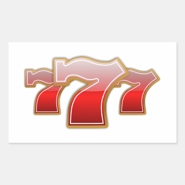 Lucky Sevens - Slot Machine Jackpot Rectangular Sticker (Front)
