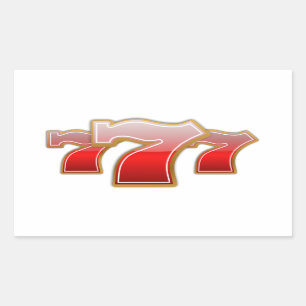 Lucky Sevens - Slot Machine Jackpot Rectangular Sticker