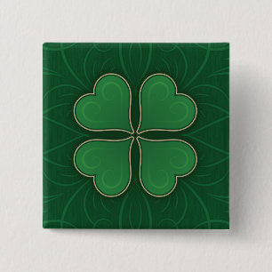 Lucky Shamrock 15 Cm Square Badge