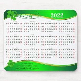 Lucky Shamrock 2022. Add your name. e-mail, web Mouse Pad