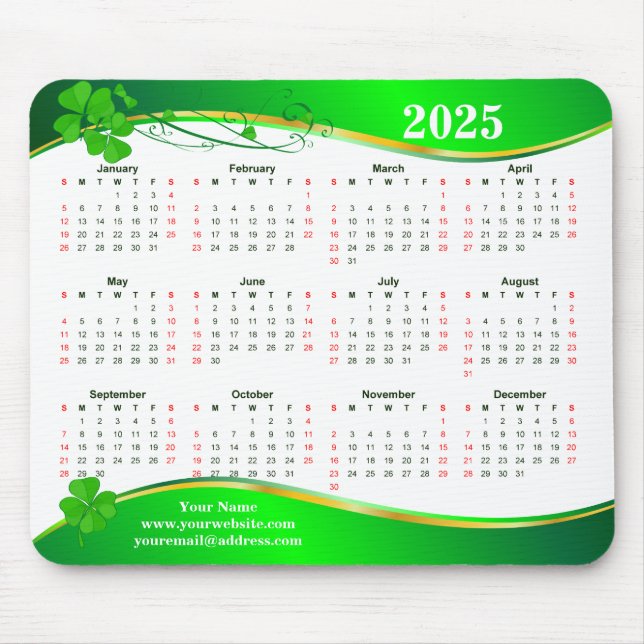 Lucky Shamrock  2025.  Mouse Pad (Front)
