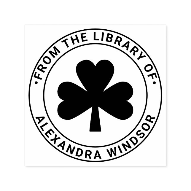 Lucky Shamrock #5 Library Book Name Self-inking Stamp (Design)