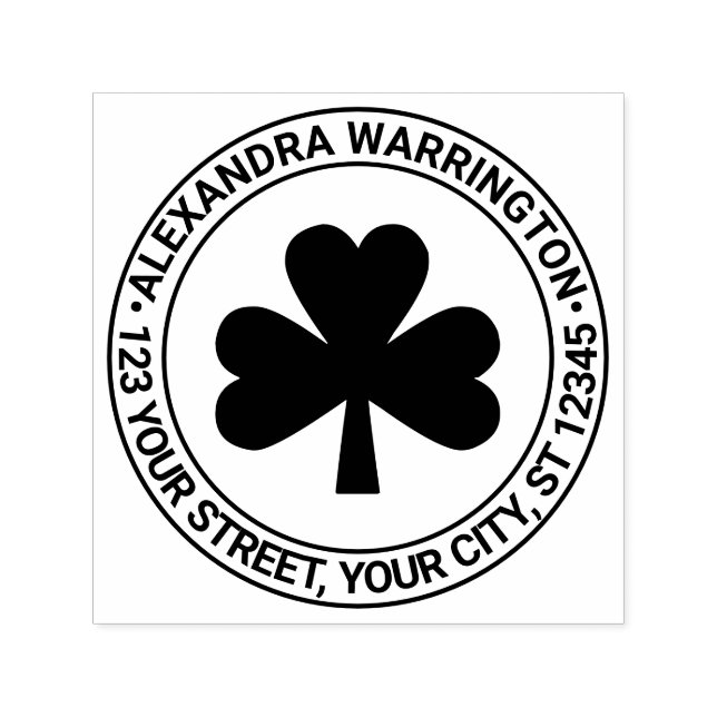 Lucky Shamrock #5 Name Return Address Self-inking Stamp (Design)