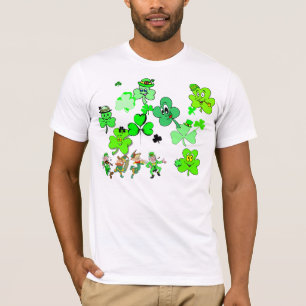 Lucky Shamrock and Dancing Leprechauns Tee
