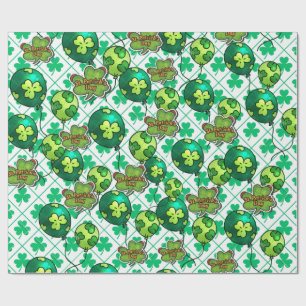 Lucky Shamrock Balloon St. Patrick’s Day Design 🍀 Wrapping Paper
