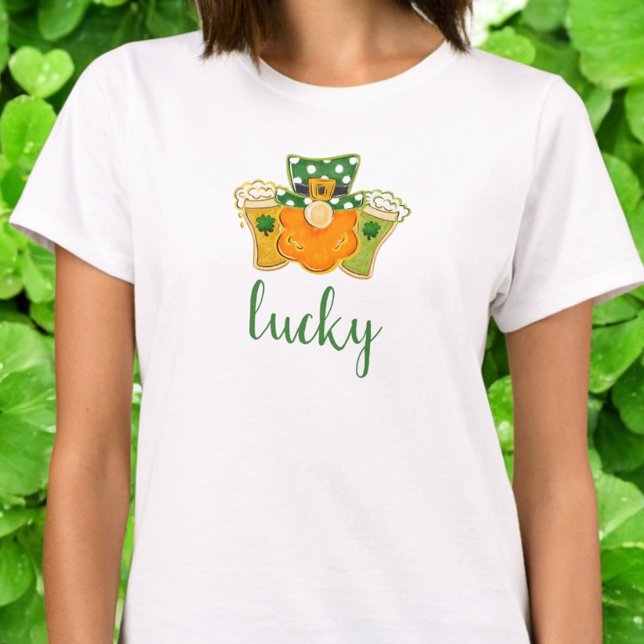 Lucky Shamrock Beers Leprechaun St Patrick's Party T-Shirt (Creator Uploaded)