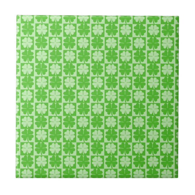 Lucky Shamrock Ceramic Tile (Front)