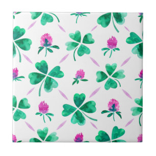 Lucky shamrock ceramic tile