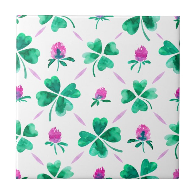 Lucky shamrock ceramic tile (Front)