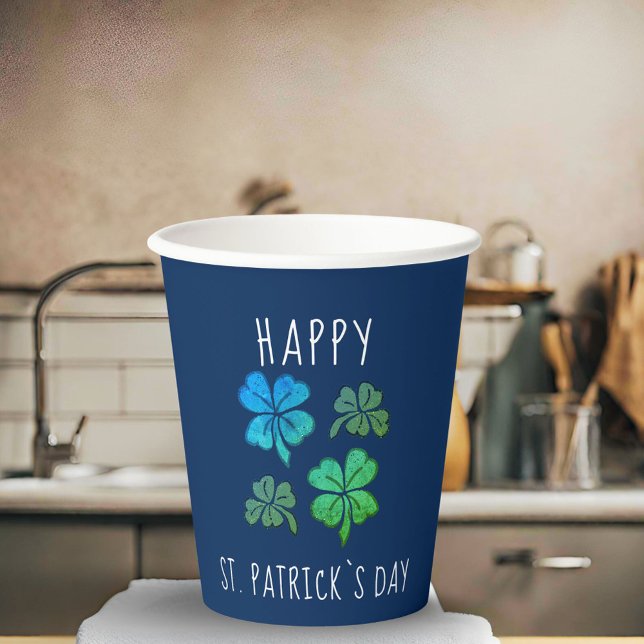Lucky Shamrock Clover Happy St. Patrick`s day Paper Cups (Creator Uploaded)