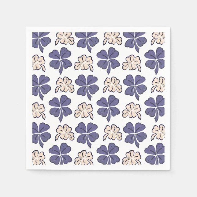 Lucky Shamrock Clover Pattern St. Patrick`s day Napkin (Front)