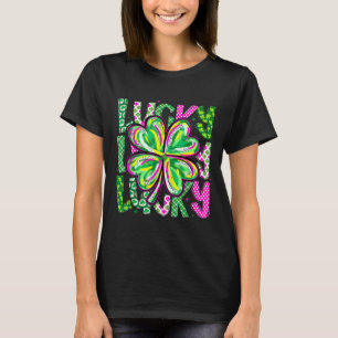 Lucky shamrock coquette bow st patricks day women T-Shirt