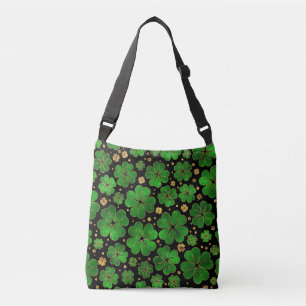 Lucky Shamrock Four-leaf Clover Pattern Crossbody Bag