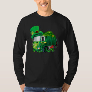 Lucky Shamrock Garbage Truck Leprechaun St Patrick T-Shirt
