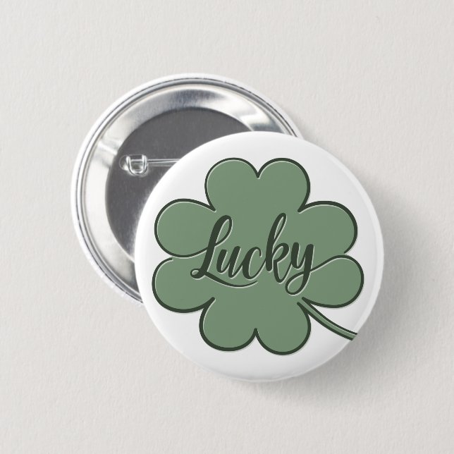 Lucky Shamrock Green - GraphicLoveShop 6 Cm Round Badge (Front & Back)