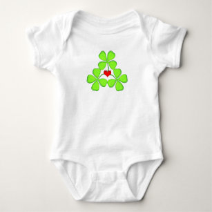 lucky shamrock Irish four-leaf clover St. Patrick Baby Bodysuit
