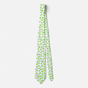 lucky shamrock Irish four-leaf clover St. Patrick Tie
