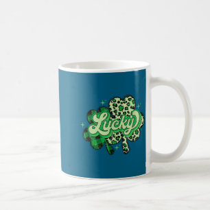 Lucky Shamrock Leopard,checkered Patricks Day Funn Coffee Mug