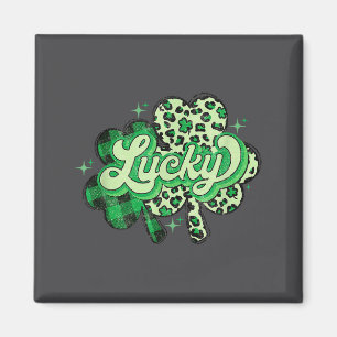 Lucky Shamrock Leopard,checkered Patricks Day Funn Magnet