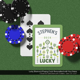 Lucky Shamrock Name Personalised Playing Cards
