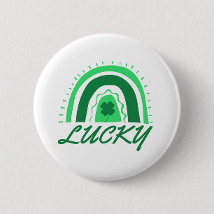 Lucky Shamrock Rainbow 6 Cm Round Badge