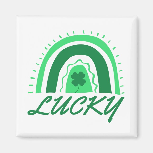 Lucky Shamrock Rainbow Magnet (Front)