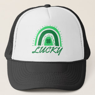 Lucky Shamrock Rainbow Trucker Hat