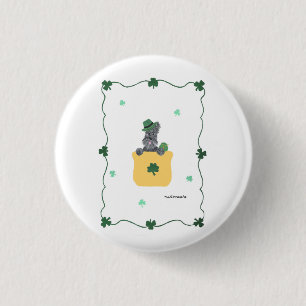 Lucky Shamrock Scottie 3 Cm Round Badge