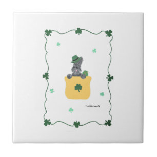 Lucky Shamrock Scottie Ceramic Tile